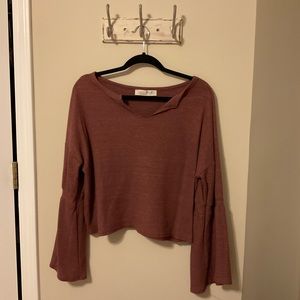 Lizard Burgundy bell sleeve top
